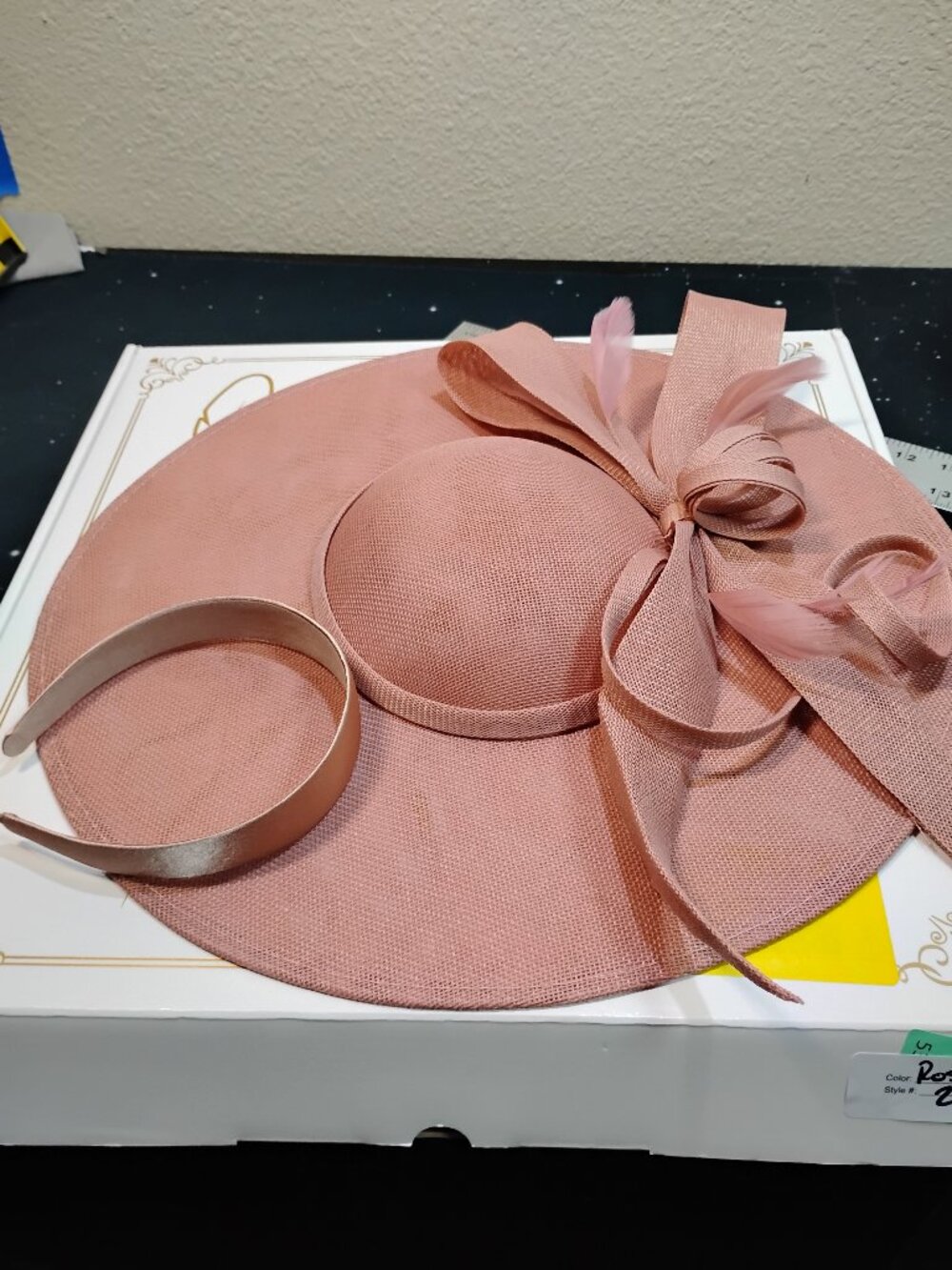 Rose Pink Sinamay Fascinator Hat Headband Ascot Wedding Derby Racing Event